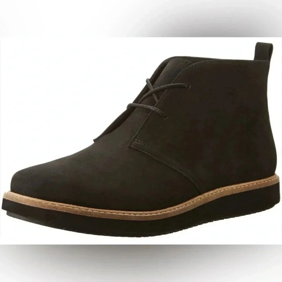 Clarks Artisan Black Glick Willa Lace Up Ankle Chukka  Boots Size 7 - Picture 1 of 10